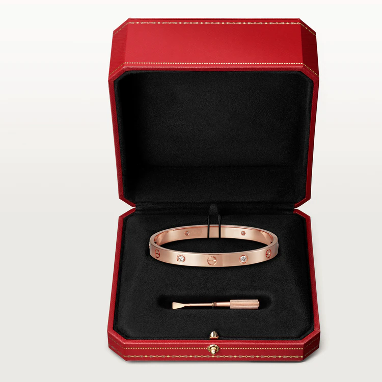 [Joyas Regalia] PULSERA LOVE 6.1MM 4 DIAMANTES 