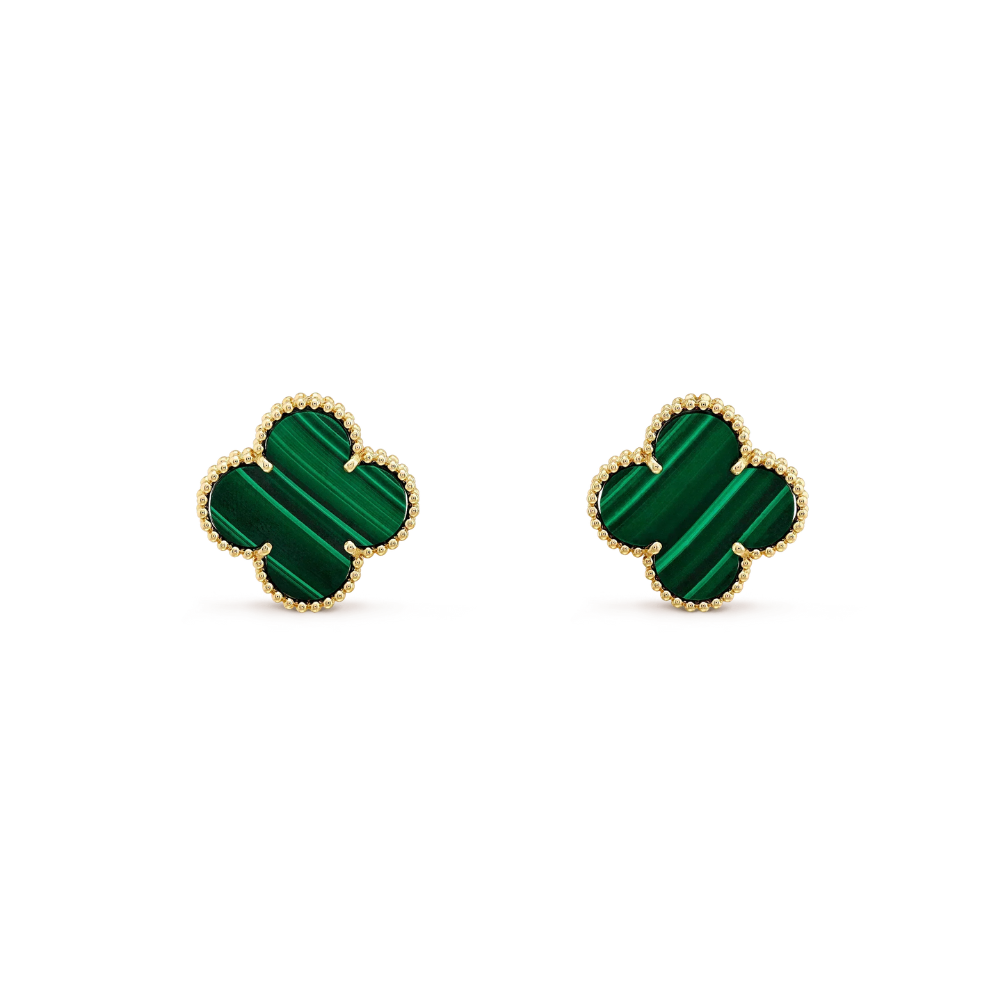 [Regalia jewelry]CLOVER MINI 9.5MM MALACHITE  EARRINGS