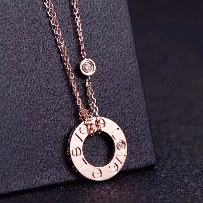 [Regalia jewelry]LOVE NECKLACE 16MM 2 DIAMONDS
