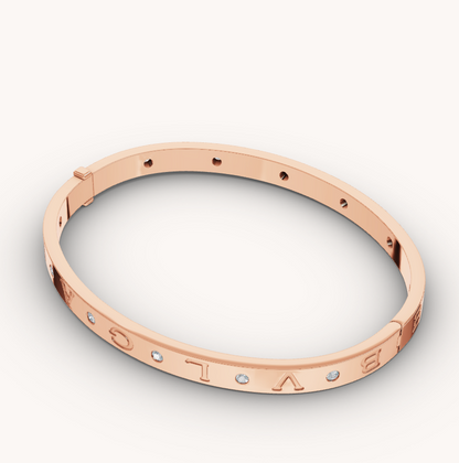 [Joyas Regalia] PULSERA ZERO 1 DE ORO ROSA CON 12 DIAMANTES