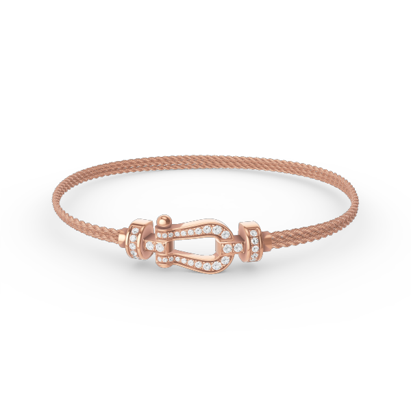 [Joyas Regalia] PULSERA DE CUERDA DE CADENA DE DIAMANTES CON HERRADURA PEQUEÑA FORCE