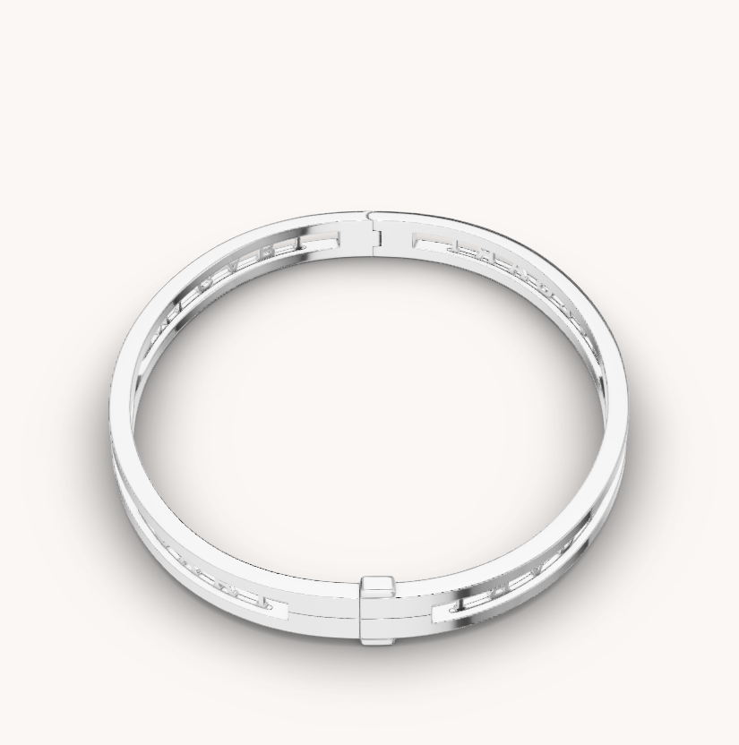 [Joyas Regalia] PULSERA DE PLATA CON LOGO EN ESPIRAL ZERO 1