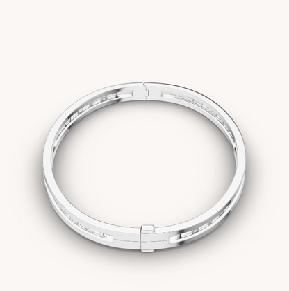 [Joyas Regalia] PULSERA DE PLATA CON LOGO EN ESPIRAL ZERO 1