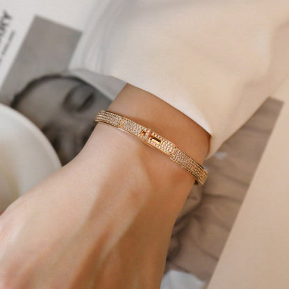 [Joyas Regalia]PULSERA KELLY CON PAVÉ DE DIAMANTES 