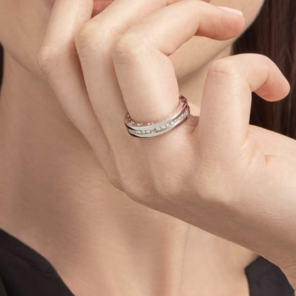 [Regalia jewelry]ZERO 1 ONE-BAND PAVED DIAMONDS ON THE SPIRAL RING