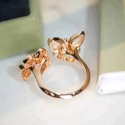 [Bijoux Regalia] BAGUE DOUBLE PAPILLON ET DIAMANT