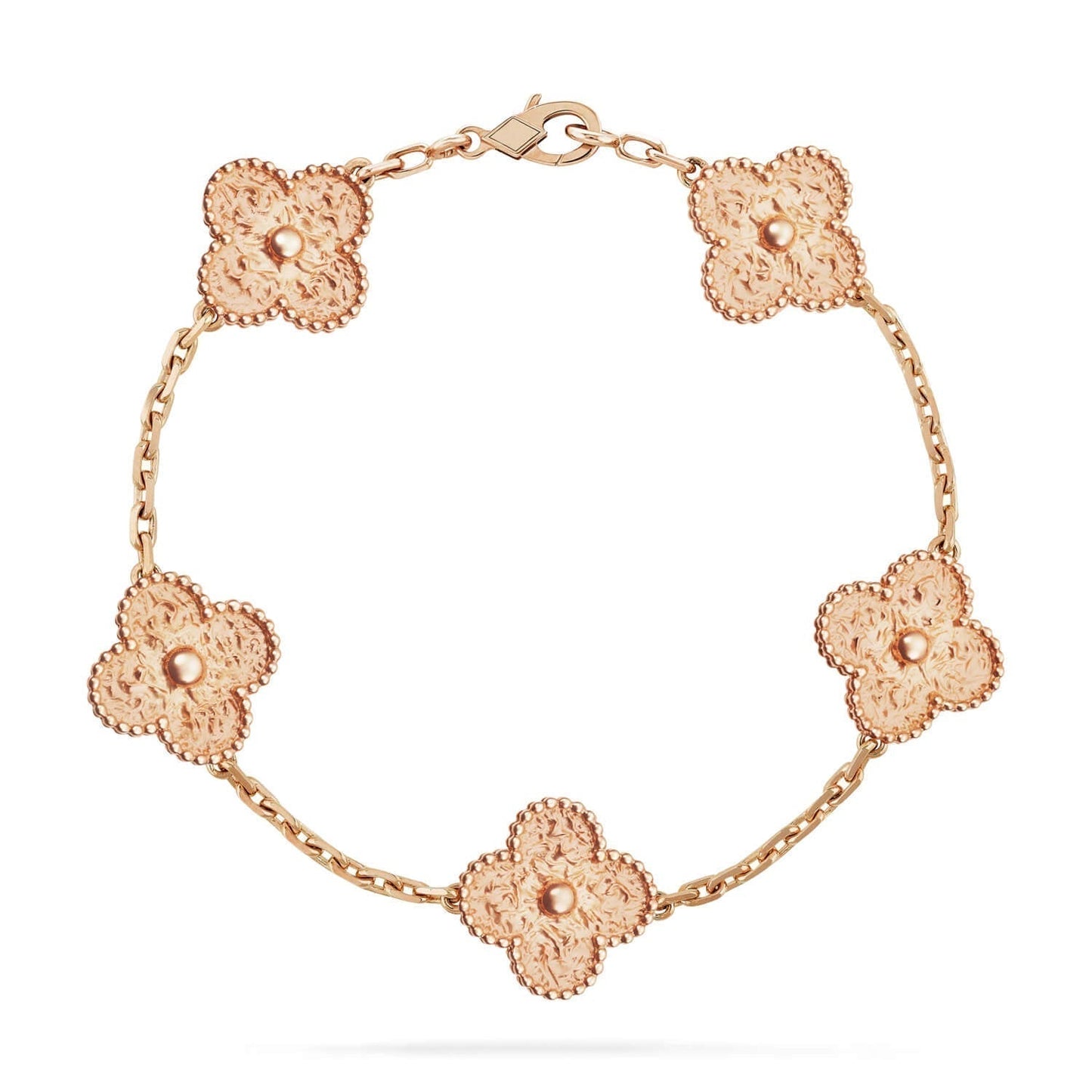 [Joyas Regalia] PULSERA BRONCEADA CON 5 MOTIVOS DE TRÉBOL 