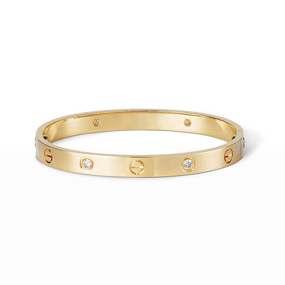 [Joyas Regalia] PULSERA LOVE 6.1MM 4 DIAMANTES 