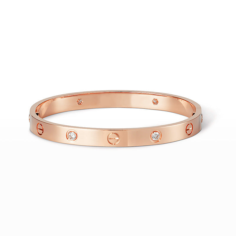 [Joyas Regalia] PULSERA LOVE 6.1MM 4 DIAMANTES 