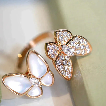 [Bijoux Regalia] BAGUE DOUBLE PAPILLON ET DIAMANT