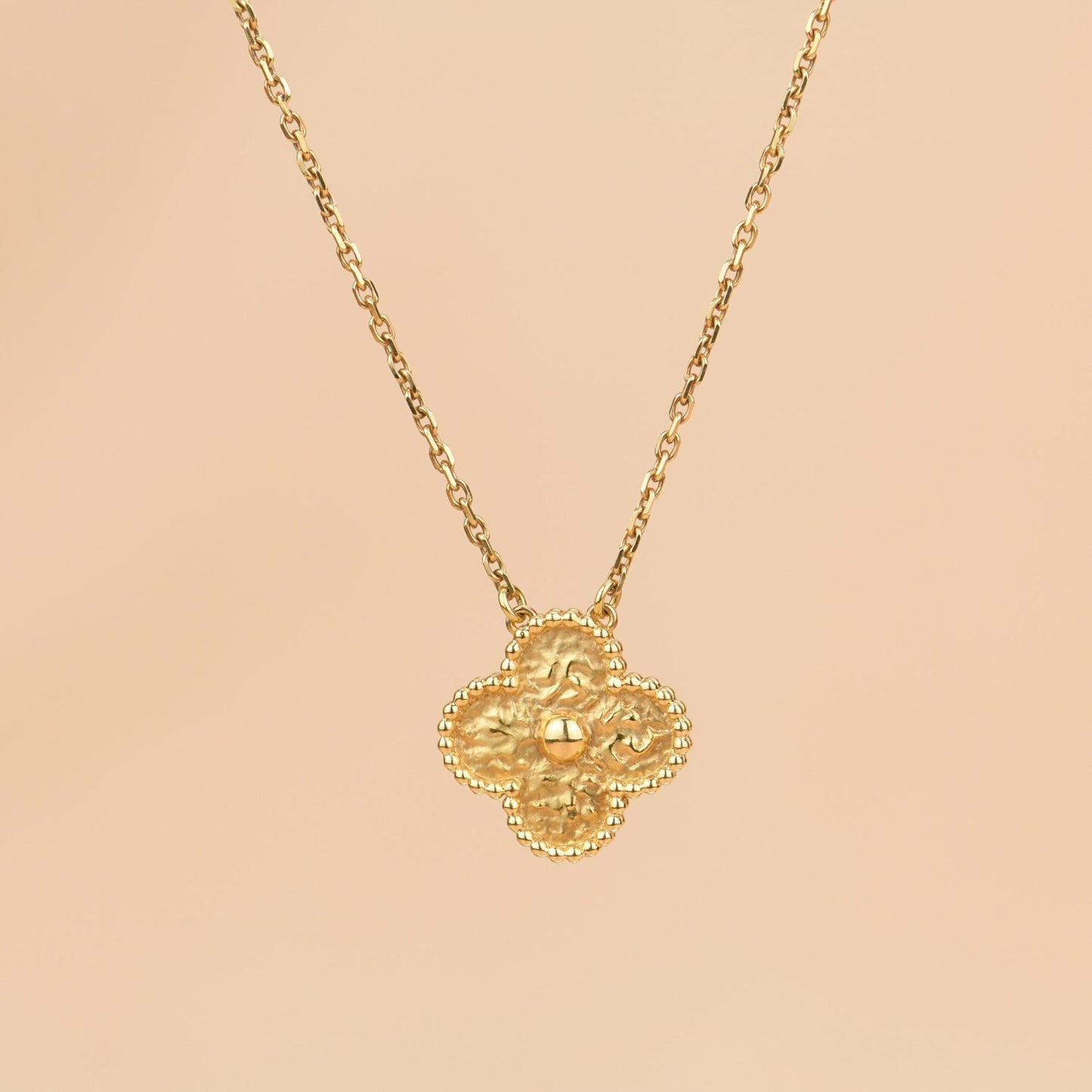 [Joyas Regalia] COLLAR DE TRÉBOL DE 15 MM BRONCEADO