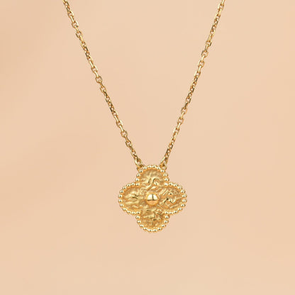 [Joyas Regalia] COLLAR DE TRÉBOL DE 15 MM BRONCEADO