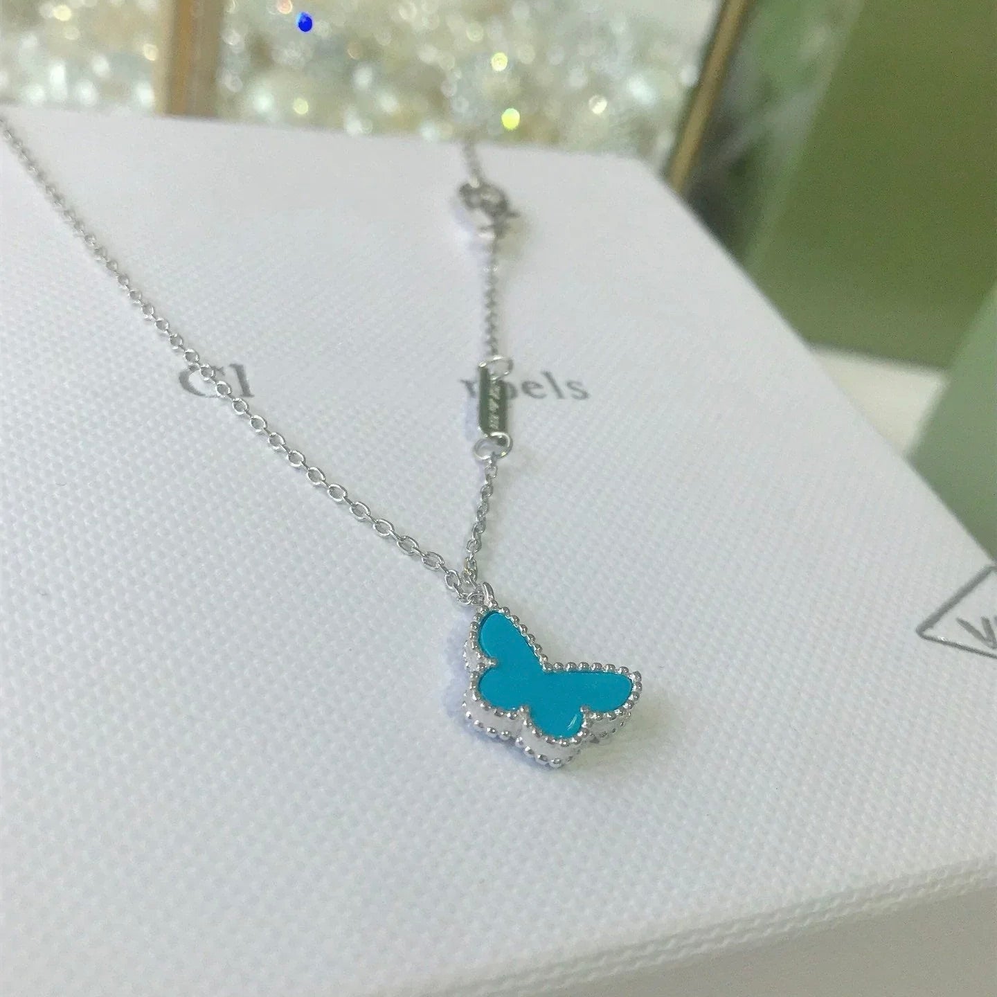 [Joyas Regalia]PULSERA MARIPOSA TURQUESA PLATA