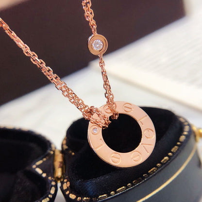[Regalia jewelry]LOVE NECKLACE 16MM 2 DIAMONDS