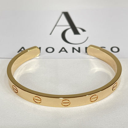[Joyas Regalia] PULSERA AMOR DE 6,1 MM CON BRAZALETE ABIERTO 