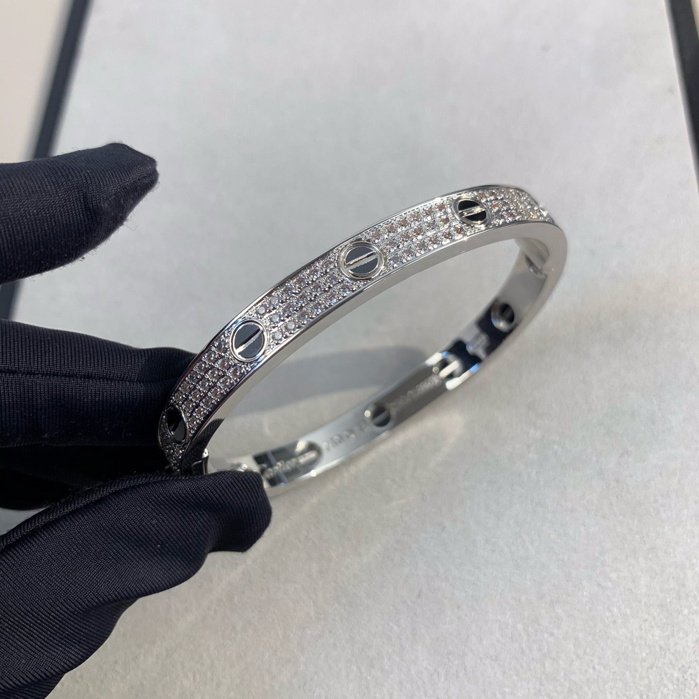 [Regalia jewelry]LOVE BRACELET 6.1MM DIAMOND-PAVED CERAMIC