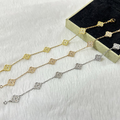 [Regalia jewelry]CLOVER 6 MOTIF DIAMOND BRACELET