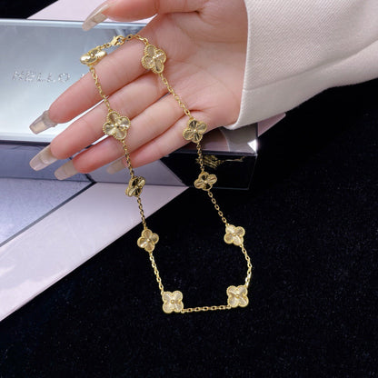 [Regalia jewelry]CLOVERS THE 10-MOTIFS LASER NECKLACE