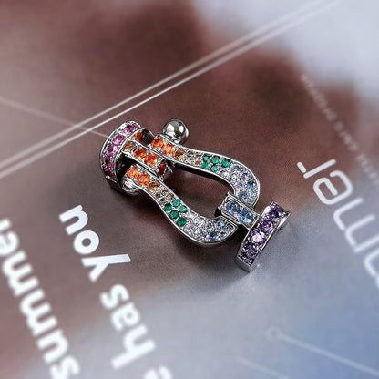 [Joyas Regalia]Pulsera grande Force con diamantes de color herradura en oro rosa