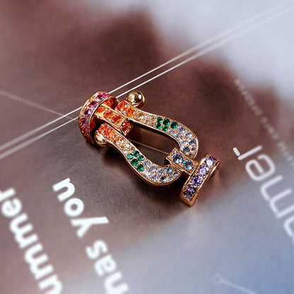 [Joyas Regalia]Pulsera grande Force con diamantes de color herradura en oro rosa