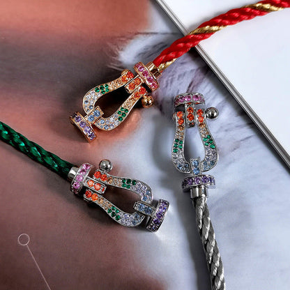 [Joyas Regalia]Pulsera grande Force con diamantes de color herradura en oro rosa