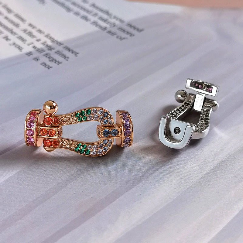 [Joyas Regalia]Pulsera grande Force con diamantes de color herradura en oro rosa