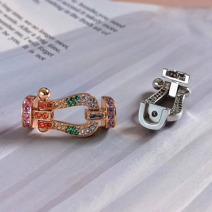 [Joyas Regalia]Pulsera grande Force con diamantes de color herradura en oro rosa