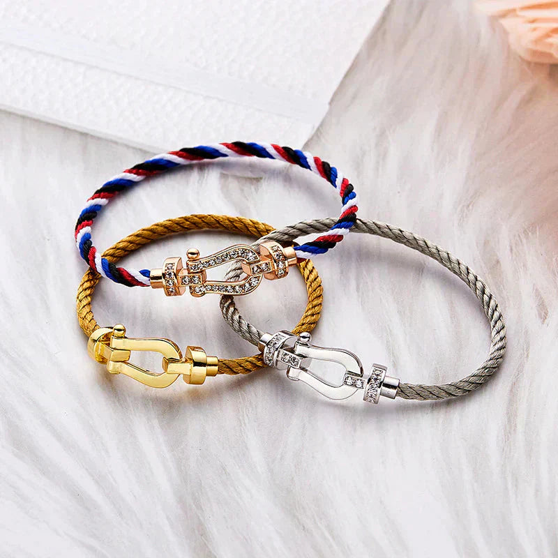 [Joyas Regalia]Pulsera de herradura grande FORCE sin diamantes en oro