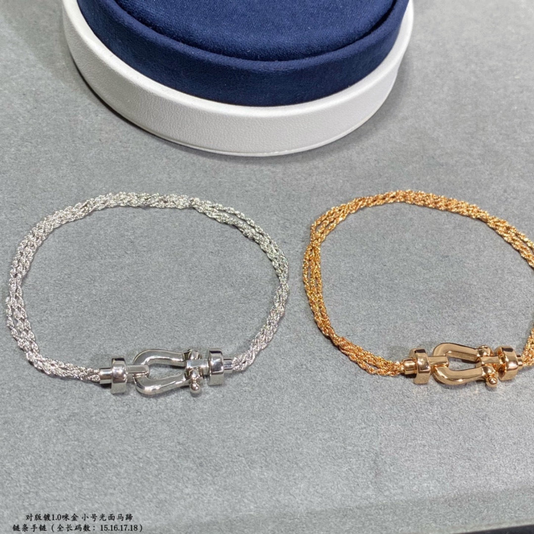[Joyas Regalia] PULSERA DE CUERDA DE CADENA DE DIAMANTES CON HERRADURA PEQUEÑA FORCE