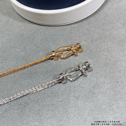 [Joyas Regalia] PULSERA DE CUERDA DE CADENA DE DIAMANTES CON HERRADURA PEQUEÑA FORCE