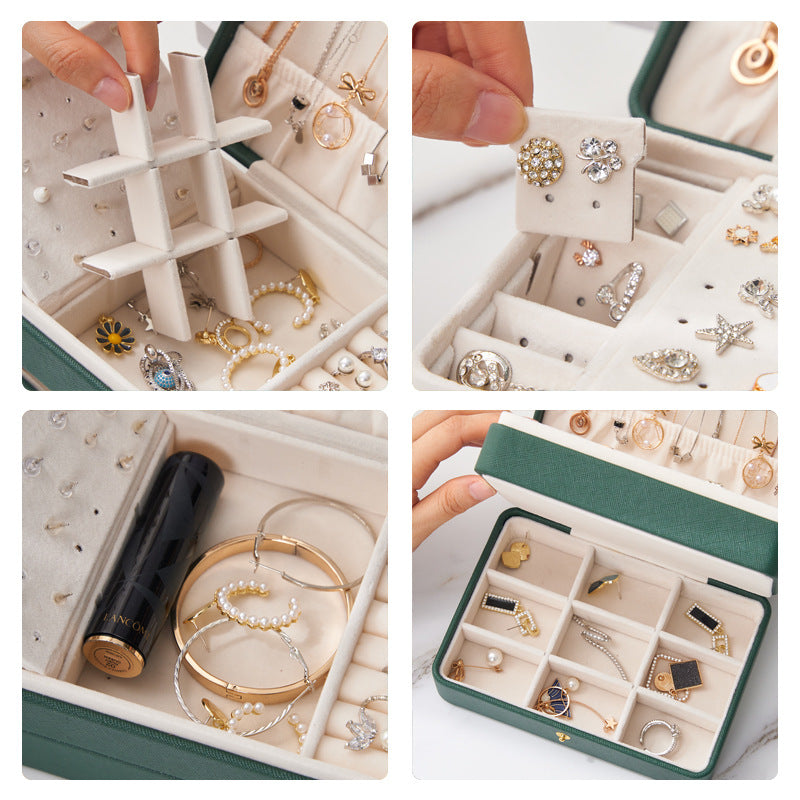BOÎTE À BIJOUX CRÉATIVE EN CUIR PU MULTICOUCHE BOÎTE DE RANGEMENT DE BIJOUX