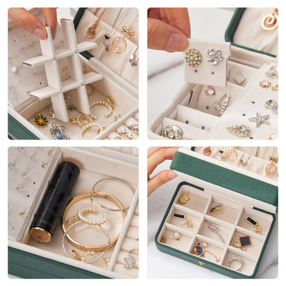 BOÎTE À BIJOUX CRÉATIVE EN CUIR PU MULTICOUCHE BOÎTE DE RANGEMENT DE BIJOUX