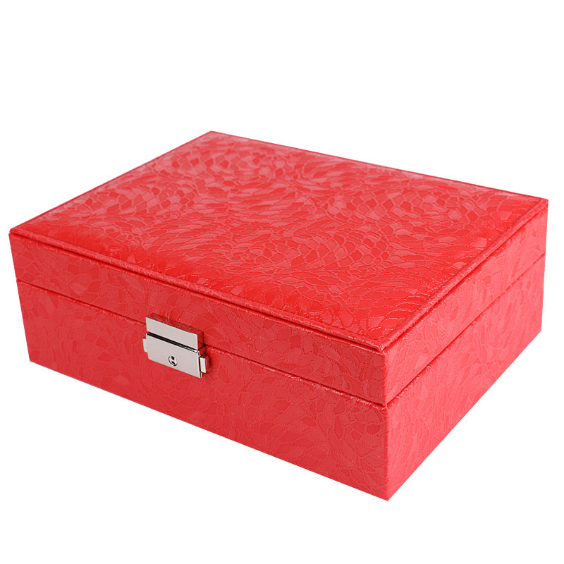 Superbe coffret à bijoux en cuir synthétique avec serrure