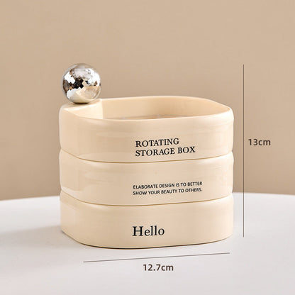 BOÎTE DE RANGEMENT DE BIJOUX ROTATIVE MULTICOUCHE