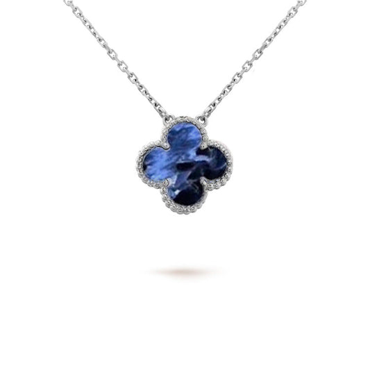 [Regalia jewelry]CLOVER 15MM PIETERSITE NECKLACE SILVER