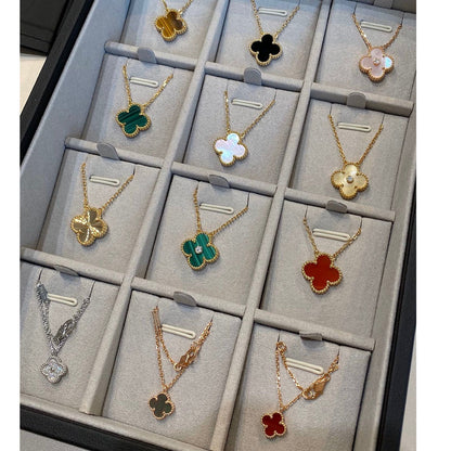 [Regalia jewelry]CLOVER 15MM LASER NECKLACE SILVER