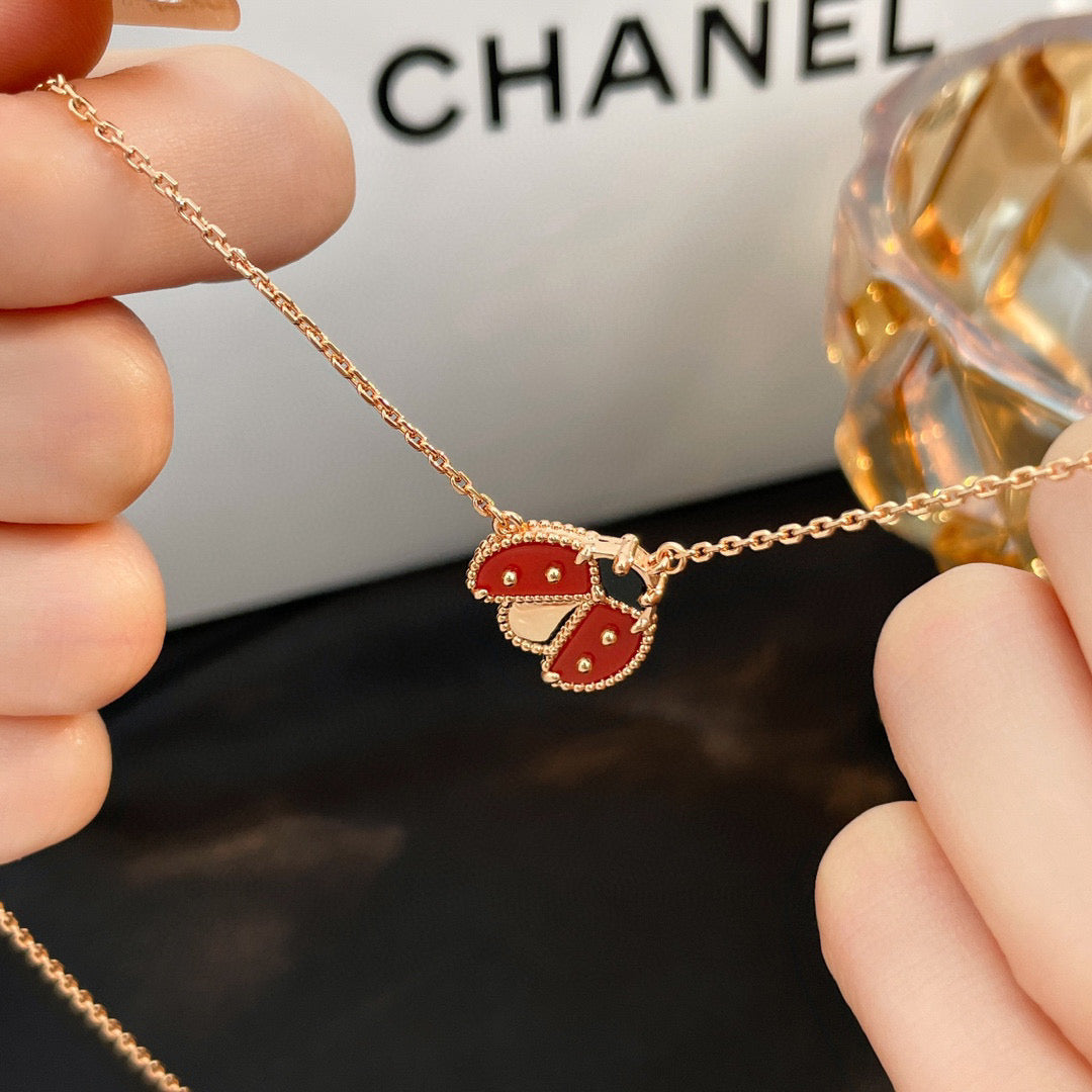[Joyas Regalia] COLLAR DE MARIQUITA CON CORNALINAS DE LA SUERTE