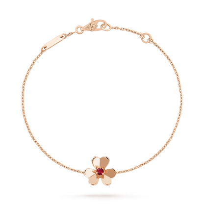 [Joyas Regalia]PULSERA FRIVOLE DE MALAQUITA ROSA CON FLOR DE ORO