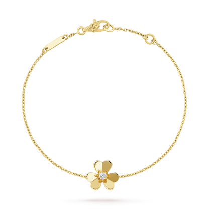[Joyas Regalia]PULSERA FRIVOLE DE MALAQUITA ROSA CON FLOR DE ORO