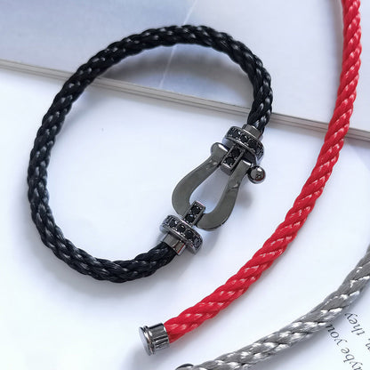 [Joyas Regalia] PULSERA SAMURAI NEGRA DE HERRADURA SERIE GRANDE FORCE