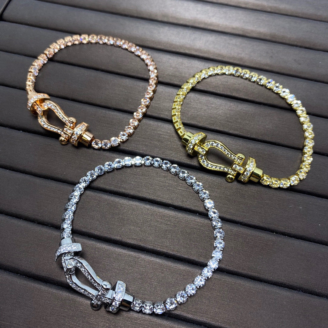 [Regalia jewelry]FORCE  LARGE HORSESHOE FULL DIAMOND TENNIS BRACELET