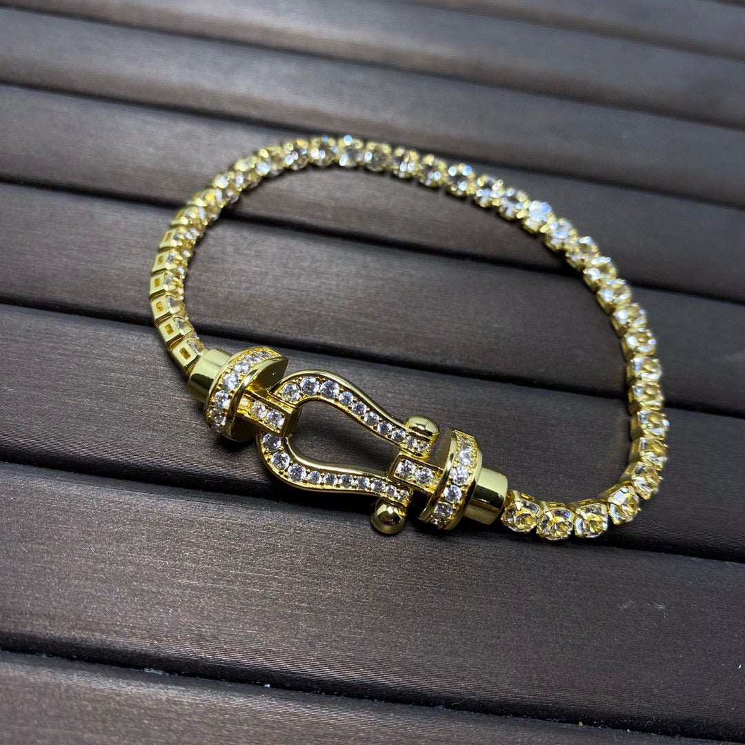 [Regalia jewelry]FORCE  LARGE HORSESHOE FULL DIAMOND TENNIS BRACELET