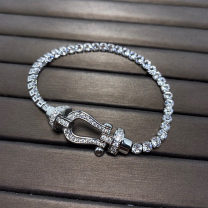 [Regalia jewelry]FORCE  LARGE HORSESHOE FULL DIAMOND TENNIS BRACELET