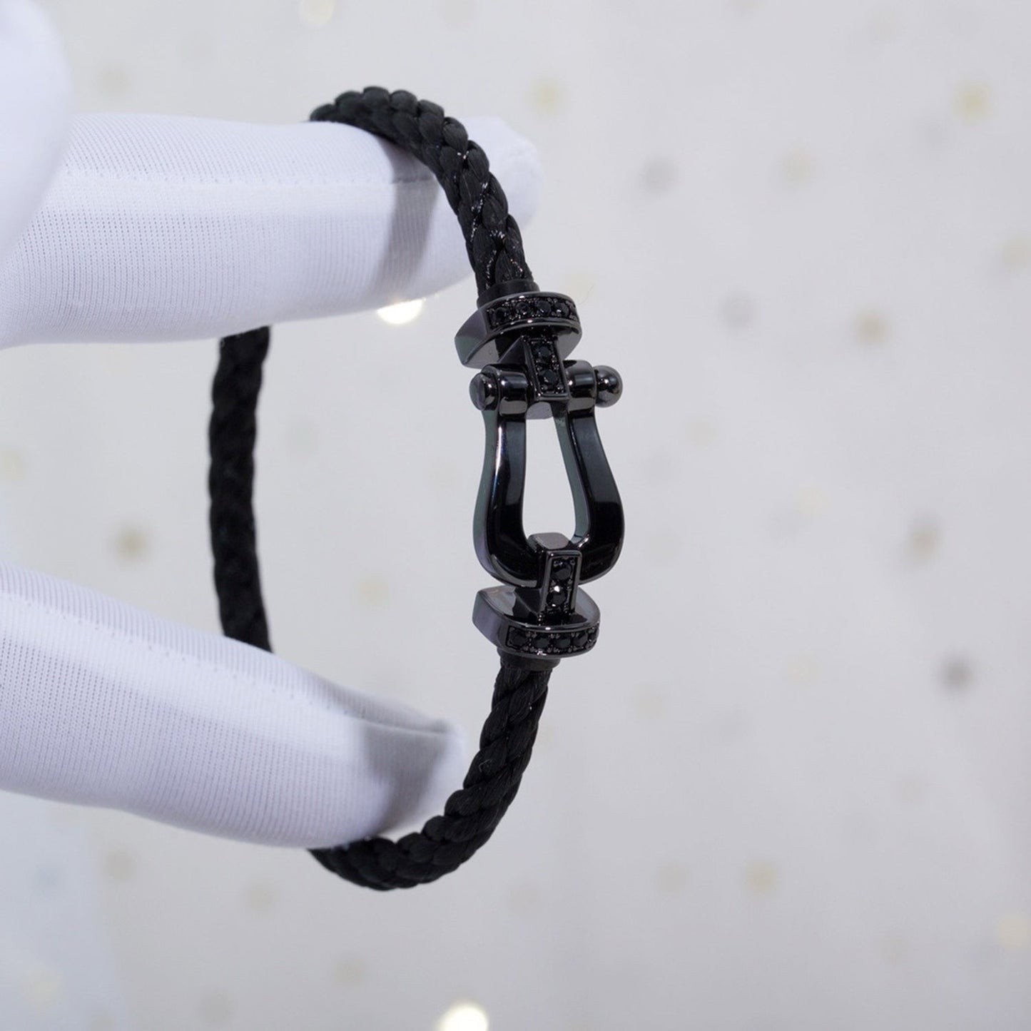 [Joyas Regalia] PULSERA SAMURAI NEGRA DE HERRADURA SERIE GRANDE FORCE