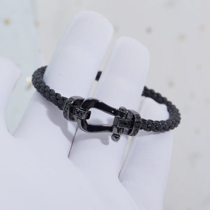[Joyas Regalia] PULSERA SAMURAI NEGRA DE HERRADURA SERIE GRANDE FORCE