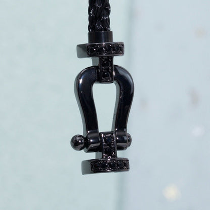 [Joyas Regalia] PULSERA SAMURAI NEGRA DE HERRADURA SERIE GRANDE FORCE
