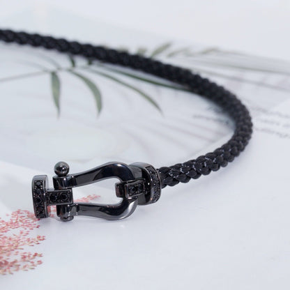 [Joyas Regalia] PULSERA SAMURAI NEGRA DE HERRADURA SERIE GRANDE FORCE