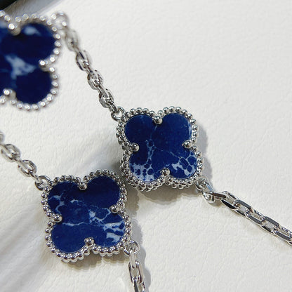 [Regalia jewelry]CLOVER 5 MOTIF PIETERSITE SILVER BRACELET