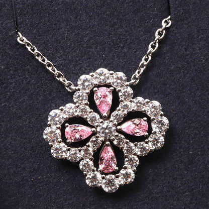 [Regalia jewelry]LOOP NECKLACE FULL MOTIF DIAMOND 16MM MULTIPLE COLORS