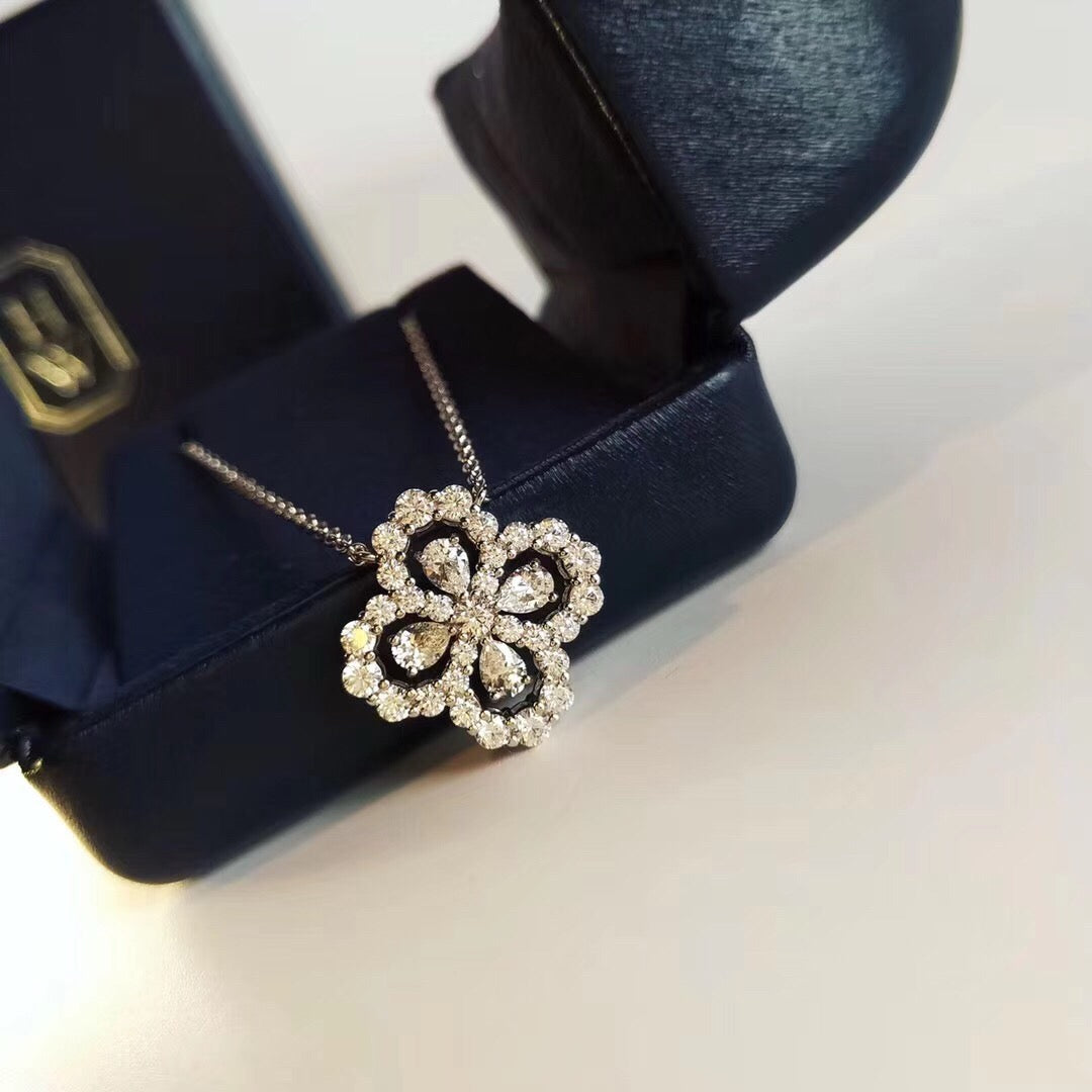 [Regalia jewelry]LOOP NECKLACE FULL MOTIF DIAMOND 16MM MULTIPLE COLORS